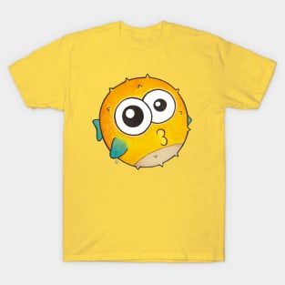 Kiss from a Pufferfish - Cute Yellow Blowfish with Big Eyes T-Shirt